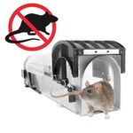 Humane Smart Mouse Trap Reusable Transparent Rat Catcher Cage No-Kill Pest Control Box for Home, Kitchen, Office Mice Safe for Pets Kids Children Hamster Rodent Repellent Bait Station Friendly