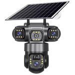 4G Triple Lens Solar CCTV Camera 360 Degrees View High Quality View 12MP Full HD Camera WaterProof Camera