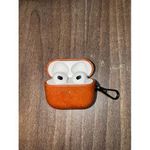 product_image_name-Generic-Luxury Soft Leather Shell Metal Keychain Shockproof Airpods Case/Cover For Apple Airpods 4 -Brown-3