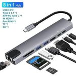 product_image_name-Generic-Type C To HDTV 8 In 1 Adapter HDMI PD 2 USB SD TF Rj45 Compatible, Windows 10-1