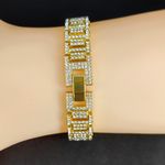 product_image_name-CALLIARA-Heavy Industry H-Shape Full Diamond Bracelet Men's Gold Watch Band Style High-End Minimalist Luxury Jewelry-4