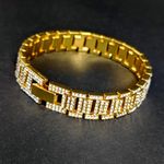 product_image_name-CALLIARA-Heavy Industry H-Shape Full Diamond Bracelet Men's Gold Watch Band Style High-End Minimalist Luxury Jewelry-5