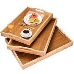 product_image_name-Generic-3-Piece Bamboo Serving Tray Set, Decorative Bamboo Trays with Gold Handles, Rectangular Nested Bamboo Platters-2
