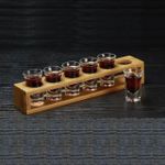 Bamboo shot glass holder with 6slots 