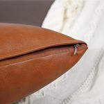 product_image_name-Generic-Decorative Lumbar Throw Pillow Covers 12 X 40,Premium Faux Leather Long Pillow Covers Cushion Case For Farmhouse Sofa Couch Bed Livingroom,Modern Boho,Vegan Brown-4