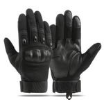 Outdoor Tactical Military Full Finger Gloves Paintball Shooting Airsoft Combat - Black