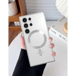 product_image_name-Generic-Silver Electroplated Clear Case With Magnet, Compatible With Magsafe, Supports Wireless Charging, Case Cover For Samsung Galaxy S25 Ultra-1