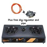 Nunix  3 Burner Auto Ignition Table Top Cooker Plus Free 6kg Regulator And Pipe