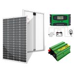 Max Solar 400 W Solar Panel All Weather Solar Panel + Free 10A Solar Charge Controller + Free 300W Solar Power Inverter   DC To AC Solar Inverter