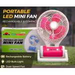 product_image_name-Generic-Portable Rechargeable USB Mini Table Fan With Led Light Wall Fan Lamp with emergency light-1