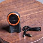 Main-one Top Quality High Accuracy 1D & 2D Desktop Table Mount Laser Barcode Scanner Reader 