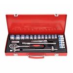 product_image_name-Generic-1/2" 24 Pieces Heavy Duty Point Combinational Ratchet Socket Wrench Spanner Tool Chrome Vanadium Hand Tool Kit-1