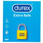 Durex  Extra Safe Condoms 3's  Slightly Thicker for Added Security Extra Lubricated & Easy-On Shape