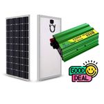 Sunlight Solar  500 Watts Solar Panel Mono All Weather 500Watts Solar Panel  25 Years Warranty + 600W Solar Power Inverter 600 W DC to AC Inverter