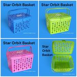 DURABLE Basket With Lid. Blue, Green, Pink