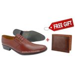 PHOELIX FASHIONS Elegant Ethiopian Leather Official Shoes + FREE PURE LEATHER WALLET.