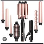 5 in 1 Interchangeable Curling Iron Set - Adjustable Heat Multiple Barrel Sizes Professional Styling Tool