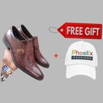 PHOELIX FASHIONS Elegant Ethiopian Leather Official Shoes + FREE PHOELIX BRANDED BASEBALL CAP