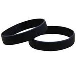 Fashion Silicone Black Wrist Bands x2