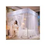 product_image_name-Generic-Quality  Elegant Metallic White 4-Stand Space Saving Mosquito Net-2