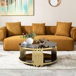 product_image_name-Home Deca-Modern Gold Coffee Table With Tempered Glass-1