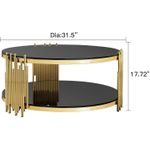 product_image_name-Home Deca-Modern Gold Coffee Table With Tempered Glass-2