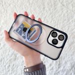 product_image_name-Generic-Black Translucent Hard Matte Magnetic Ring Cover Case for MagSafe Accessories & Wireless Charging with Camera Metal Lens Protectors for iPhone 14 Pro-3