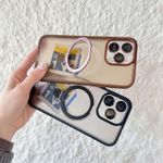 product_image_name-Generic-Black Translucent Hard Matte Magnetic Ring Cover Case for MagSafe Accessories & Wireless Charging with Camera Metal Lens Protectors for iPhone 14 Pro-8