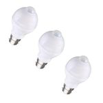 B22 7W Auto PIR Motion + Light Sensor Detection LED Light Lamp Globe Bulb(Pack Of 3)