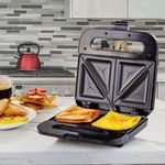 ElectroMate Heavy-Duty 2 Slice In 1 Sandwich Maker And Bread Toaster