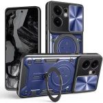Oppo Reno 15F hard cover or case with a ring and camera Protector _Blue