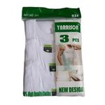 Yarisson 100% Cotton Mens Fitted Vest (3Pcs) - White