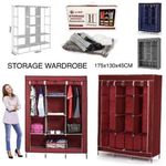 Metallic Portable 3 Column Cloth Wardrobe