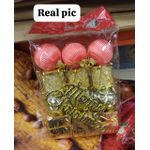 product_image_name-Generic-13pc Set of Red Christmas Decor Accessories – Festive Holiday Decoration Kit for Home, Office, or Events – Reusable Xmas Ornaments, Baubles, Ribbons & Bells-2