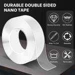 product_image_name-Generic-3 M Extra Strong Double Sided Tape Heavy Duty Removable Clear Sticky Adhesive Nano Tape Tough Washable Waterproof Mounting Tape for Hanging Picture, Poster, Carpet, Photo Deco-7