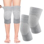 product_image_name-Generic-2 Pcs Knee Support knee Compression Sleeves support knee Guard, Braces Unisex (Grey)-3