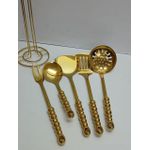 product_image_name-Generic-6 in 1 gold vanished serving spoon set with stand and ceramic handle-1