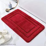 Un Branded Maroon Flocking bathroom doormats