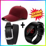 Smart Look Adjustable Baseball Cap + Belt + Watch Led