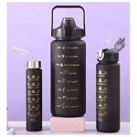 3-in-1 Set Water Bottle Motivational Sports Outdoor Travel Gym Fitness Leakproof Bottle