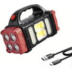 product_image_name-Generic-Solar Rechargeable Work Light Portable LED Flashlight with Power Bank for Camping-6