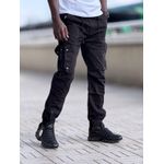 product_image_name-Fashion-Black button down unisex cargo pants-1