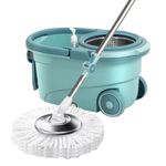 360° Spin Mop with Bucket and Dehydration Basket comes with two mop heads