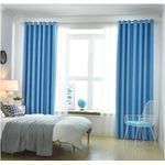 Sky Blue Thermal Insulated Blackout Grommet Curtain Panel Pair