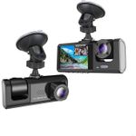 3-in-1 Car Dashcam – Front & Rear Camera + Rearview Mirror Display
