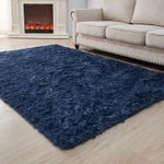 product_image_name-Generic-5 By 8 Luxurious Soft Fluffy Carpet-Area Warm Rugs - Deep Blue -1