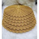 product_image_name-Generic- 6 Pieces Beige Round Cane (Rattan) Handmade Table Mats/Coasters for Dining Table/Kitchen/Decor-1