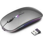 Wireless Bluetooth + 2.4G Dual-mode Rechargeable  LED  Optical Mouse - (Gray)