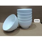Ceramic 5.5inch white bowls 6pcs