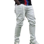 Men White Plain Denim Jeans